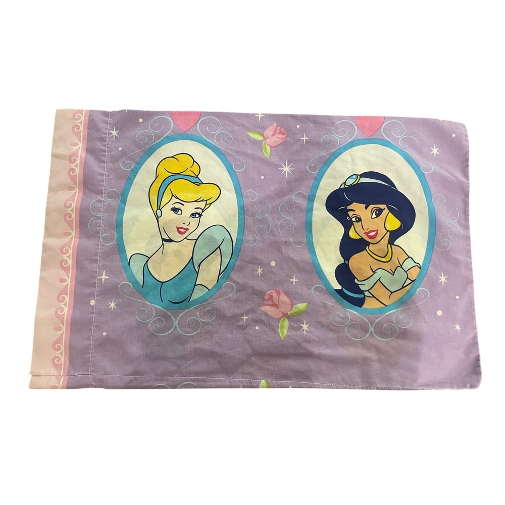 Vintage Disney Princess Pillowcase Belle Cinderella Jasmine Snow White Vintage